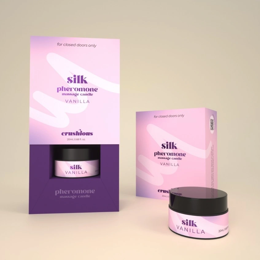 Lumanare de Masaj cu Feromoni Silk, Parfum Vanilie, 20 ml, #5, Erotic24.ro