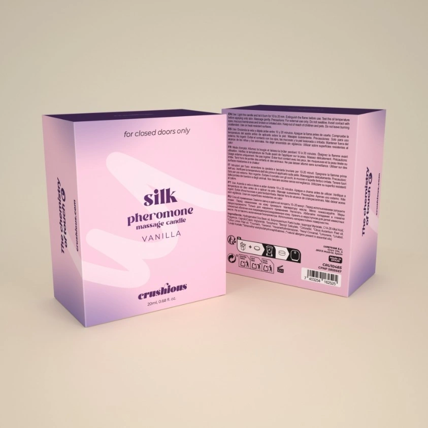 Lumanare de Masaj cu Feromoni Silk, Parfum Vanilie, 20 ml, #7, Erotic24.ro
