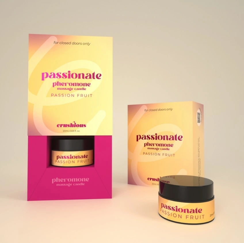 Lumanare de Masaj cu Feromoni Passionate, Parfum Fructul Pasiunii, 20 ml, Nr. 5, Erotic24.ro