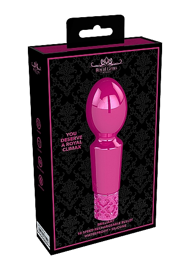 Vibrator Brilliant, 10 Moduri Vibratii, Silicon, USB, Roz 12 cm, #3, Erotic24.ro