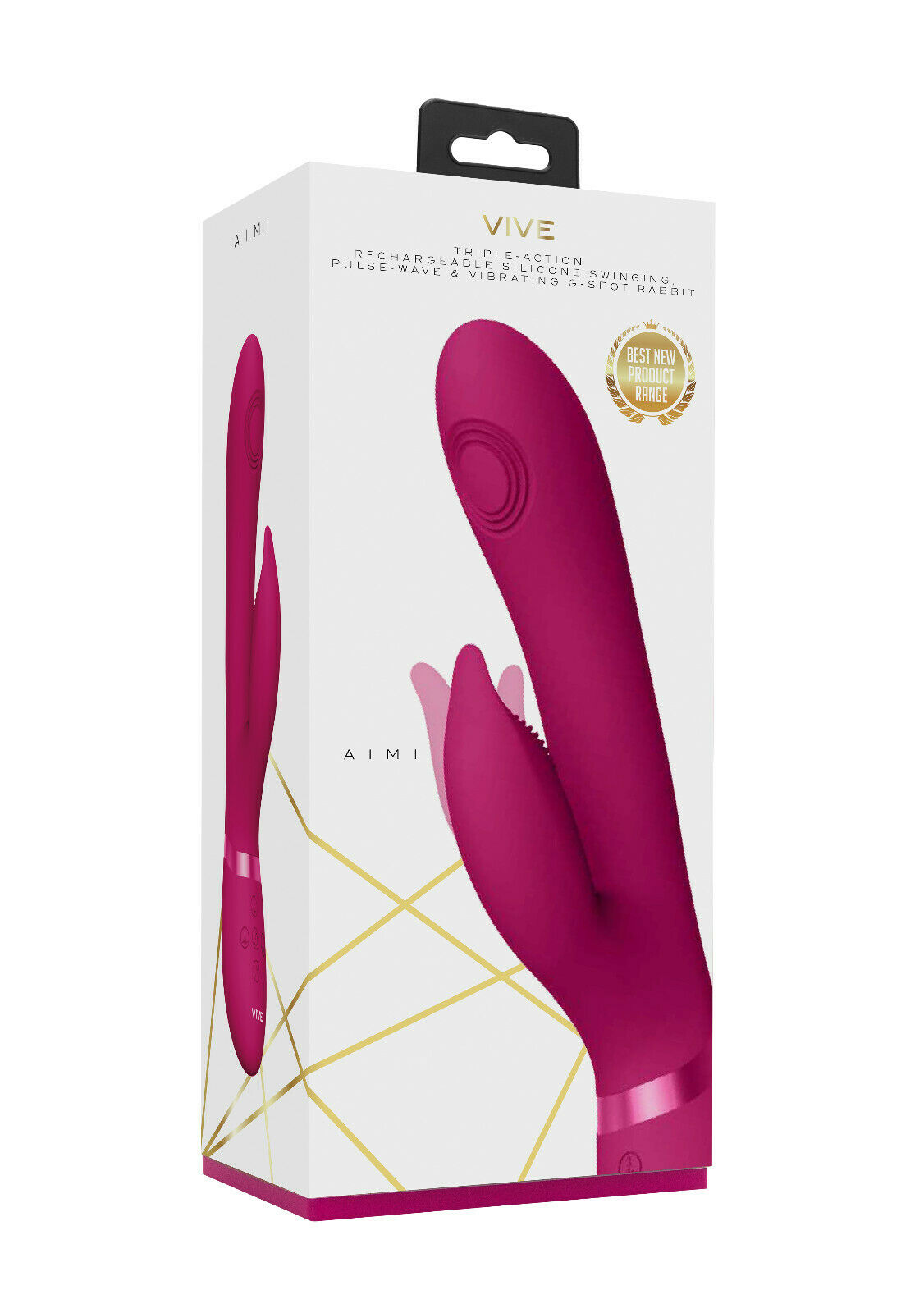 Vibrator Aimi Triple Action Vibrating Pulse-Wave Stimulator Silicon Roz 22.3 cm, #7, Erotic24.ro