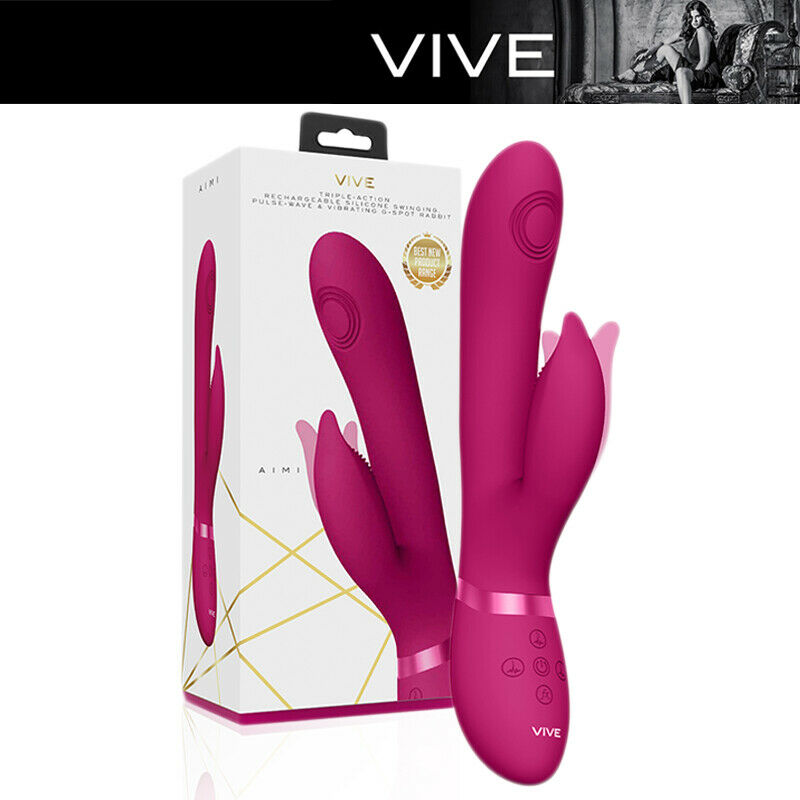 Vibrator Aimi Triple Action Vibrating Pulse-Wave Stimulator Silicon Roz 22.3 cm, #8, Erotic24.ro