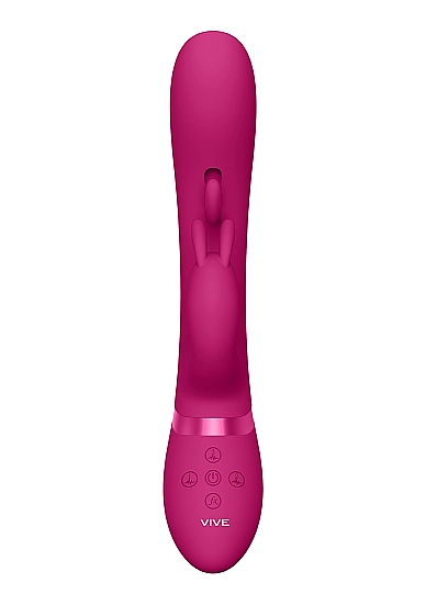 Vibrator Tama Tripe-Action, Wave&Vibrating G-Spot, Silicon, USB, Roz, 23.2 cm , #3, Erotic24.ro