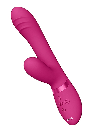 Vibrator Tani Triple Action Vibrating, Finger Motion, Pulse Wave, Silicon Roz 21.5 cm, Nr. 3, Erotic24.ro