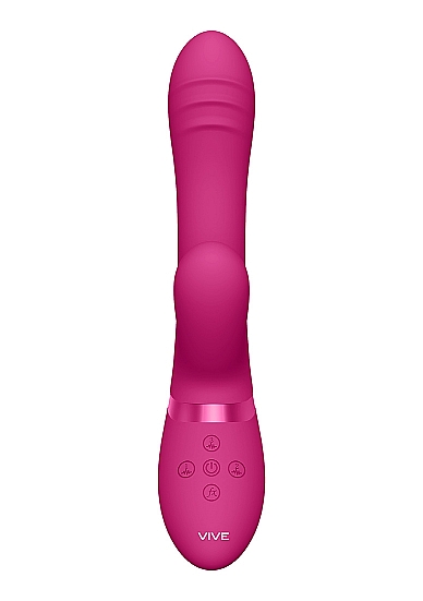 Vibrator Tani Triple Action Vibrating, Finger Motion, Pulse Wave, Silicon Roz 21.5 cm, Nr. 2, Erotic24.ro