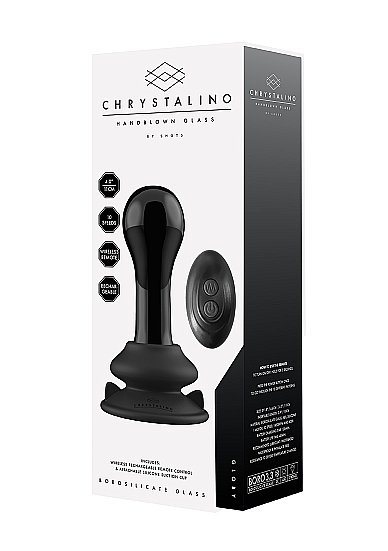 Dop Anal din Sticla Globy, Remote Control, Ventuza Silicon Detasabila, 10 Moduri Vibratii, USB, 11 cm, #7, Erotic24.ro