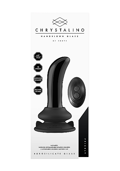 Vibrator din Sticla Prickly, Remote Control, Ventuza Silicon Detasabila, 10 Moduri Vibratii, USB, 11 cm, #6, Erotic24.ro