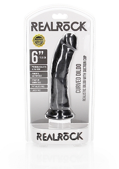 Dildo Realist cu Ventuza, PVC, Negru, 17.5 cm, Nr. 6, Erotic24.ro