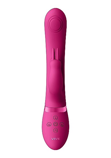 Vibrator Rabbit 3-in-1 May Dual Pulse-Wave Silicon USB Roz 22 cm, Nr. 2, Erotic24.ro