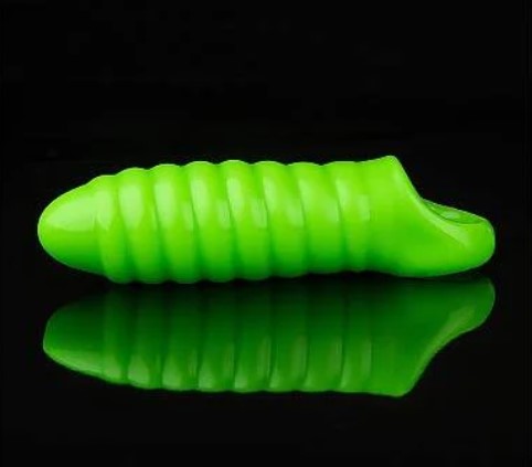 Manson Penis Swirl Glow in the Dark, TPE, Verde Neon, 15.5 cm, #3, Erotic24.ro