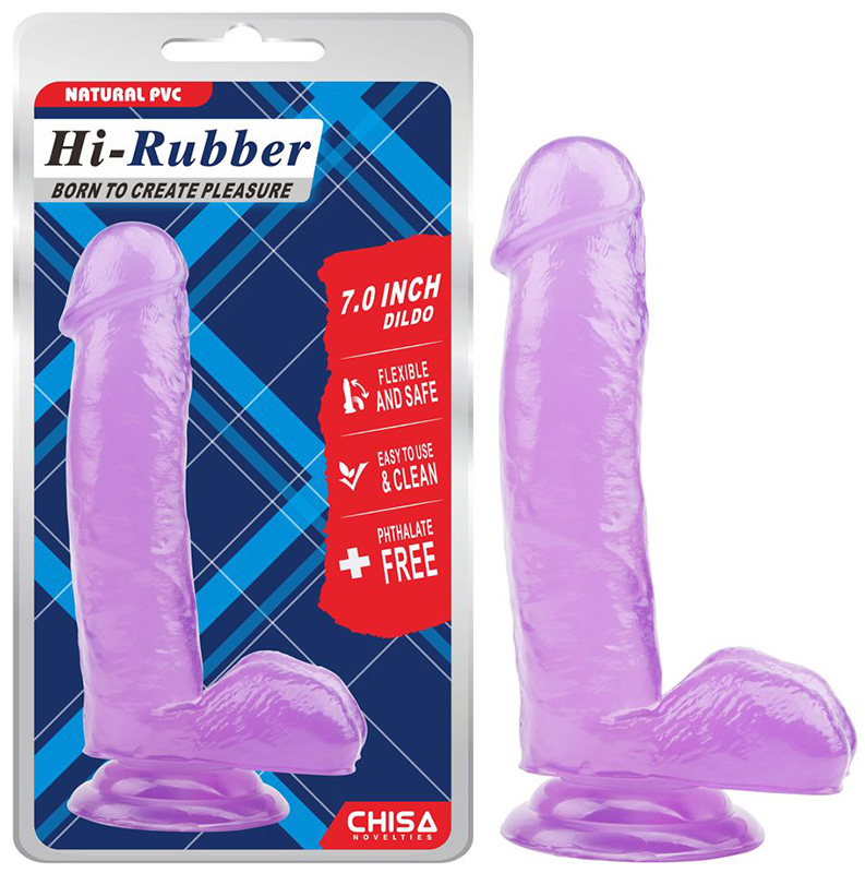 Dildo Realist PVC Mov 17 cm, Nr. 6, Erotic24.ro