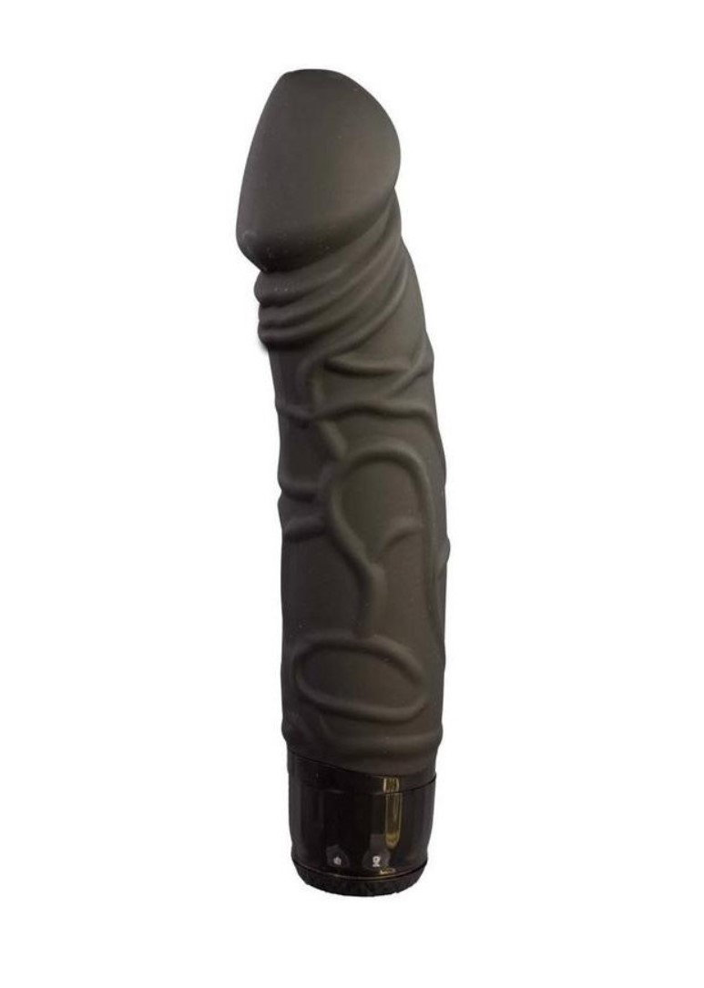 Vibrator Realist M-Mello 7 Moduri Vibratii, Silicon, Negru, 20.3 cm