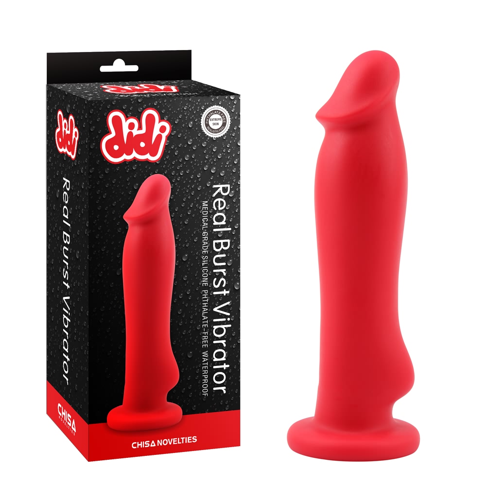 Vibrator Real Burst, 8 Moduri Vibratii, Silicon Lichid, USB, Rosu, 19.5 cm