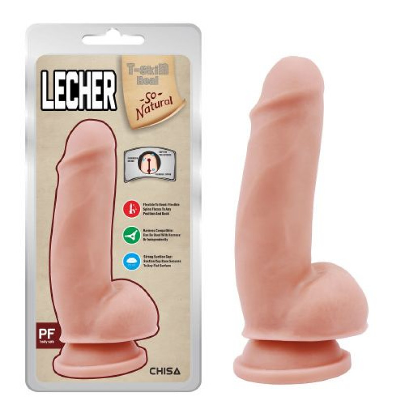 Dildo Realist Bendable Lecher TPE Natural 18.5 cm , #4, Erotic24.ro