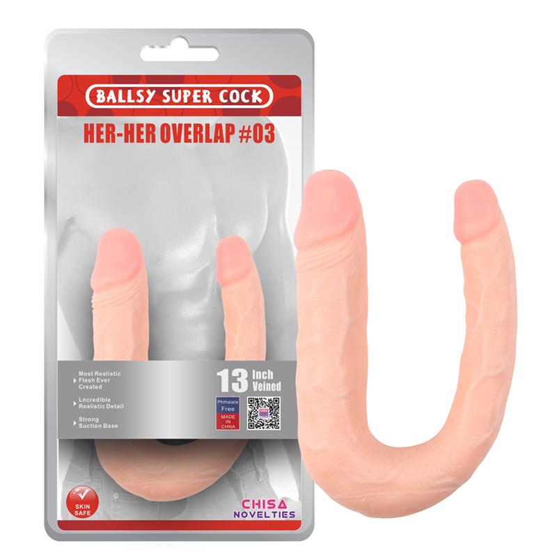 Dildo Dublu Her-Her Overlap Natural 33 cm, #5, Erotic24.ro