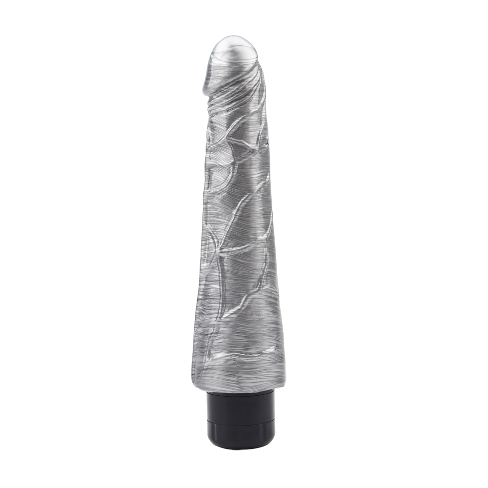 Vibrator Johnny Boner, Multispeed, PVC, Argintiu, 23 cm, Nr. 2, Erotic24.ro