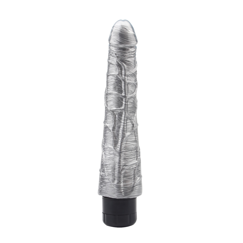 Vibrator Johnny Boner, Multispeed, PVC, Argintiu, 23 cm, Nr. 3, Erotic24.ro