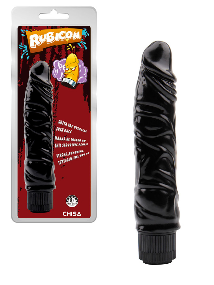 Vibrator Realist Rude Multispeed Rubicon PVC Negru 21 cm, #2, Erotic24.ro