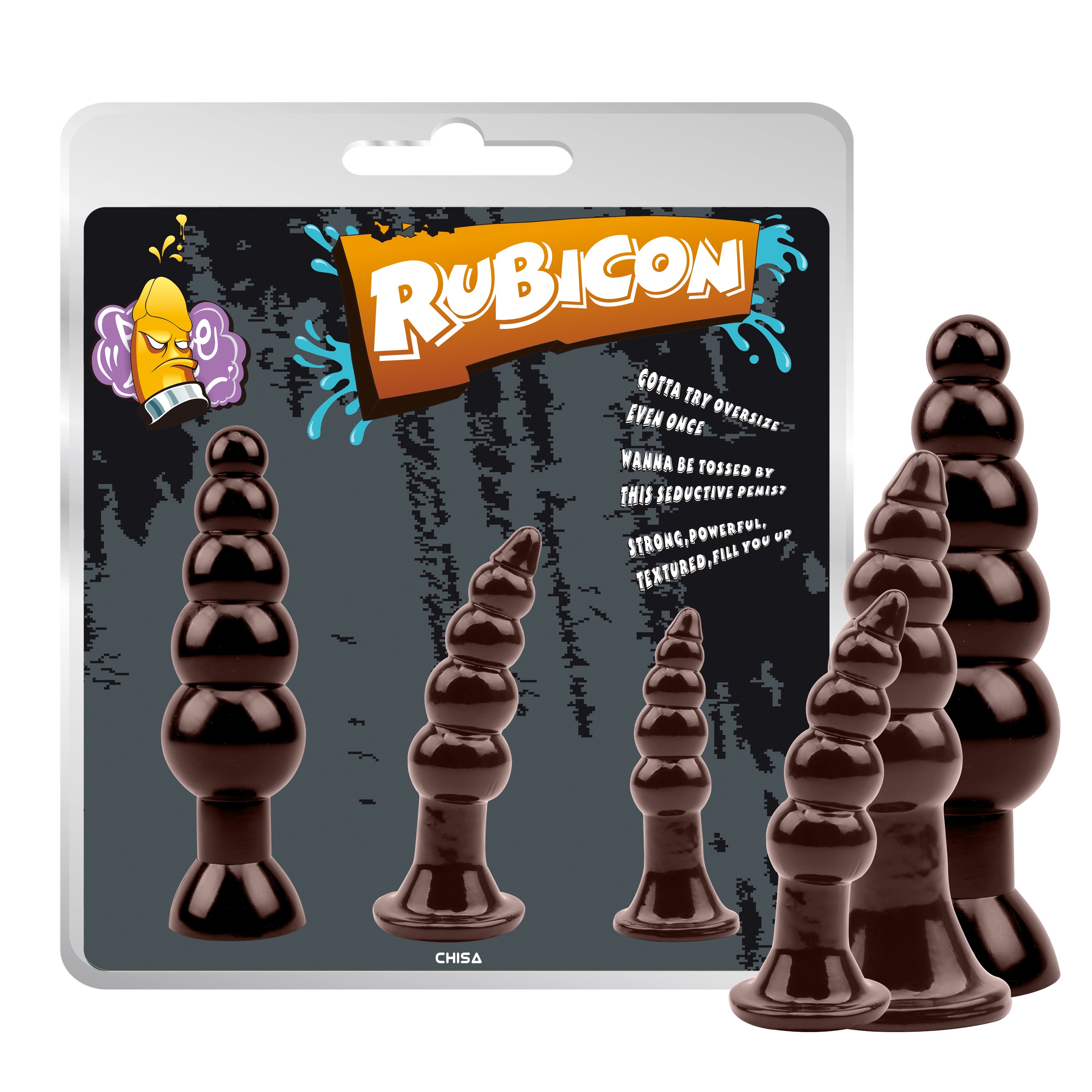 Kit 3 Dopuri Anale Rubicon, PVC, Maro, #1, Erotic24.ro