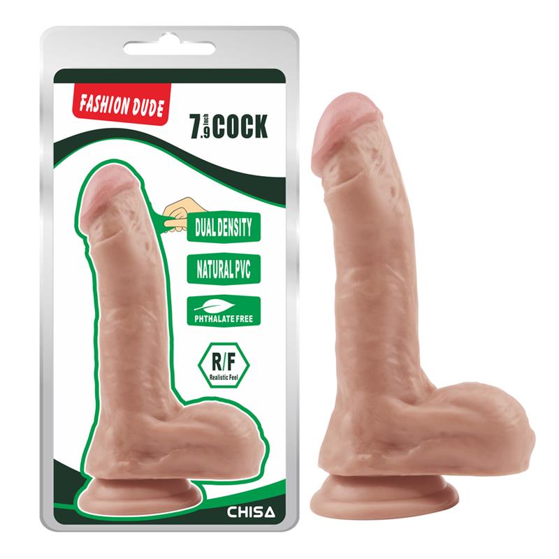 Dildo Realist Gustave Dual Density PVC Natural 21 cm, Nr. 2, Erotic24.ro