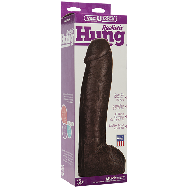 Dildo Realistic Hung Chocolate Vac-U-Lock 32 cm, #4, Erotic24.ro