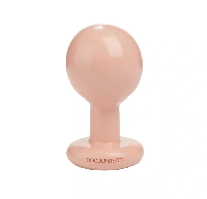 Dop Anal Round Butt Plug Medium, PVC, Natural, #1, Erotic24.ro