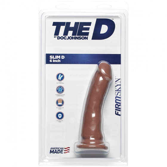 Dildo Realist Slim D, FirmSkin, Caramel, 18 cm , #2, Erotic24.ro