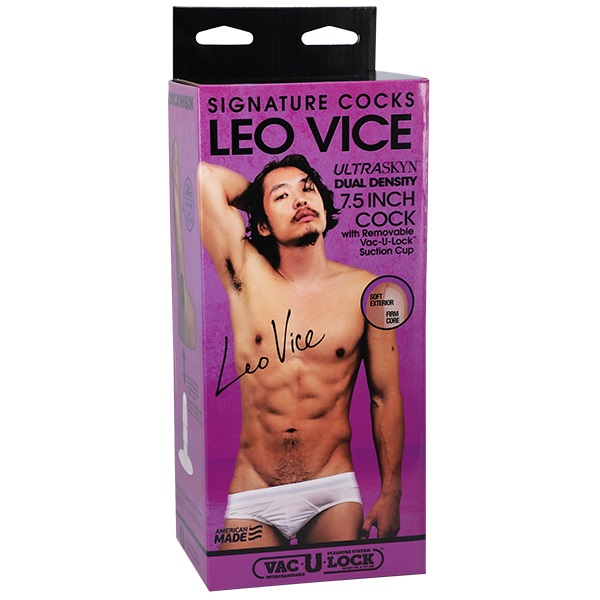Dildo Realist Leo Vice, Ultraskyn, Dual Density, Vac-U-Lock, Caramel, 19.1 cm, #5, Erotic24.ro