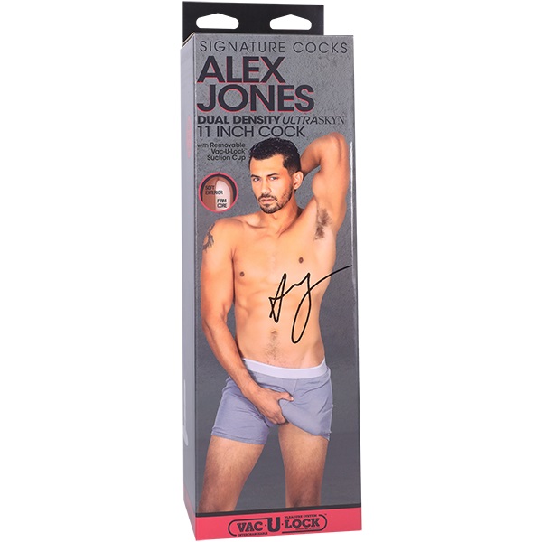 Dildo Realist Alex Jones, Ultraskyn, Dual Density, Vac-U-Lock, Maro, 27.9 cm, #5, Erotic24.ro