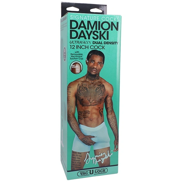 Dildo Realist Damion Dayski, Ultraskyn, Dual Density, Vac-U-Lock, Ciocolatiu, 30.5 cm, Nr. 5, Erotic24.ro