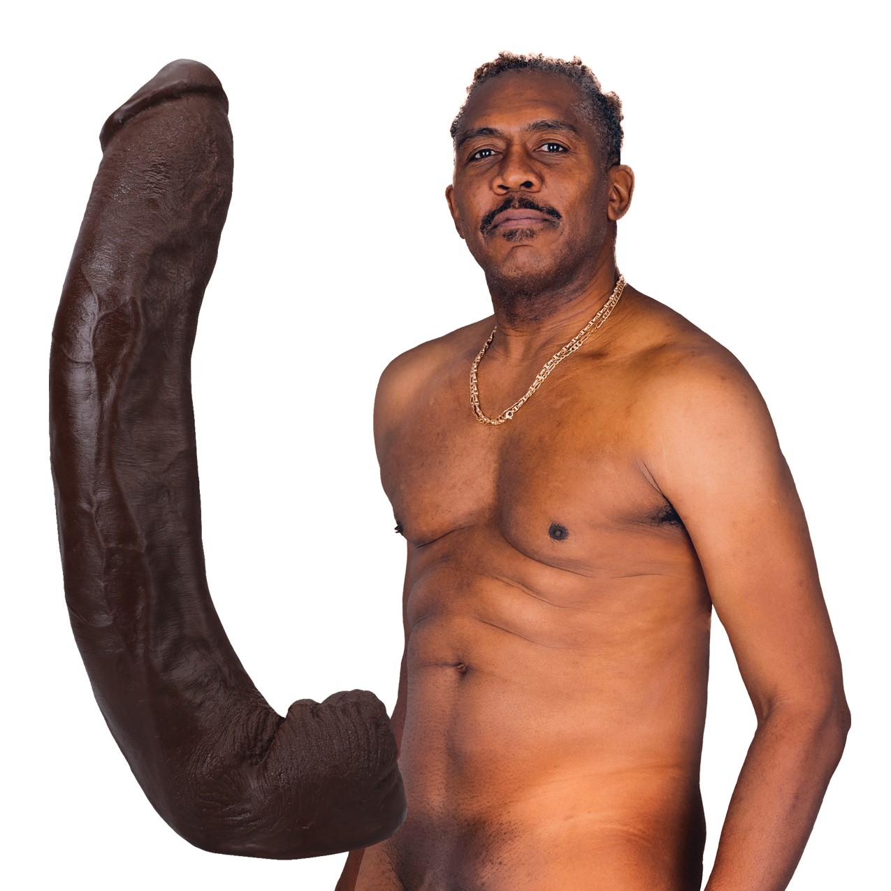 Dildo Realist Dredd, Ultraskyn, Dual Density, Vac-U-Lock, Ciocolatiu, 34.3 cm, #1, Erotic24.ro