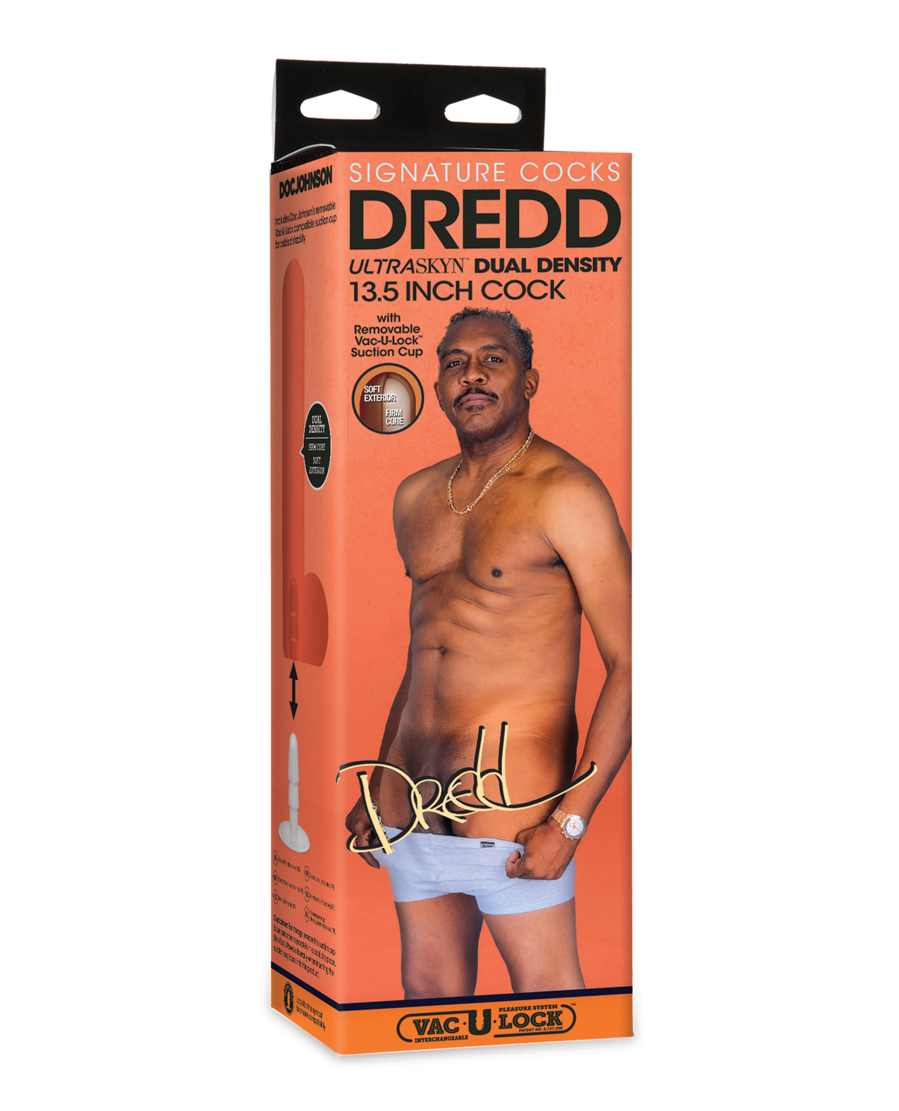 Dildo Realist Dredd, Ultraskyn, Dual Density, Vac-U-Lock, Ciocolatiu, 34.3 cm, #6, Erotic24.ro