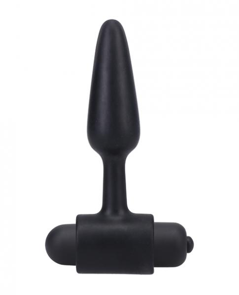 Dop Anal cu Glont Vibrator, 10 Functii Vibratii, Silicon, Negru, 10.2 cm