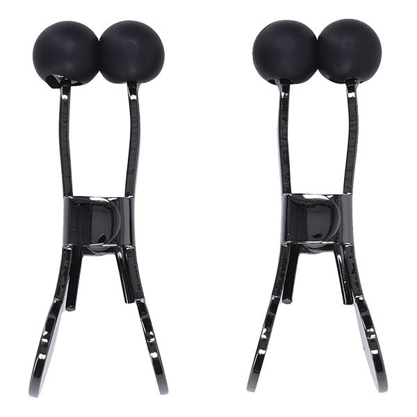 Clame pentru Sfarcuri Otel Inoxidabil cu Varf din Silicon, Negru, #2, Erotic24.ro