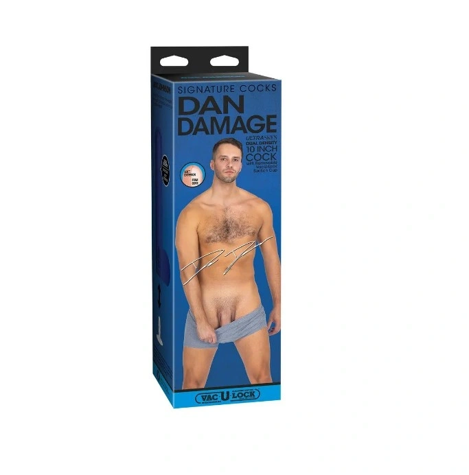 Dildo Realist Dan Damage, Ultraskyn, Dual Density, Vac-U-Lock, Natural, 25 cm, Nr. 5, Erotic24.ro