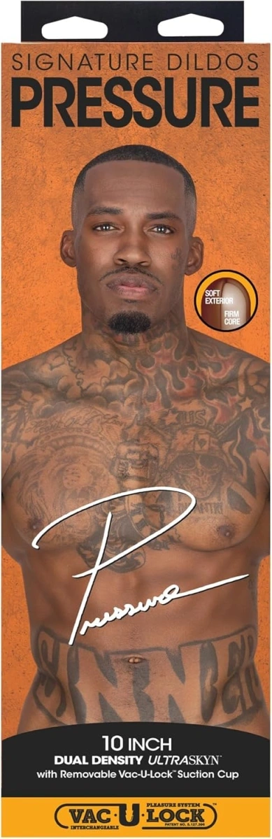 Dildo Realist Pressure, Ultraskyn, Dual Density, Vac-U-Lock, Maro, 25.4 cm, Nr. 7, Erotic24.ro