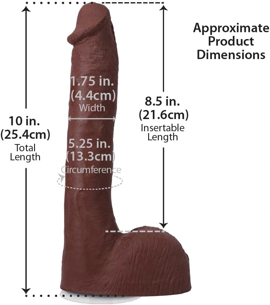Dildo Realist Pressure, Ultraskyn, Dual Density, Vac-U-Lock, Maro, 25.4 cm, Nr. 5, Erotic24.ro