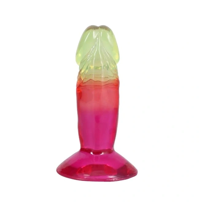 Dildo Realist cu Ventuza, PVC, Rainbow, 12.1 cm, Nr. 2, Erotic24.ro