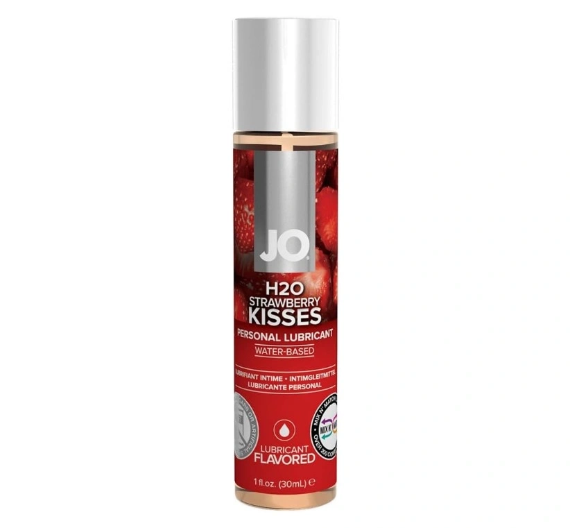 Lubrifiant System JO pe Baza de Apa H20 Kisses-Capsuni, 30 ml