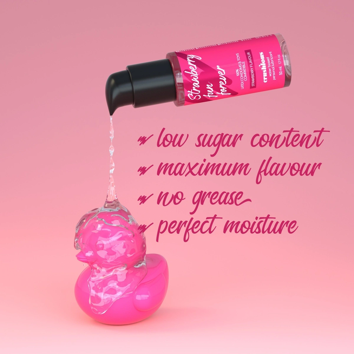 Lubrifiant Crushious pe Baza de Apa, Aroma Capsuni, 50 ml, #5, Erotic24.ro