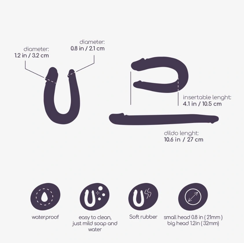 Dildo Dublu Double Trouble Roz 27 cm, #6, Erotic24.ro