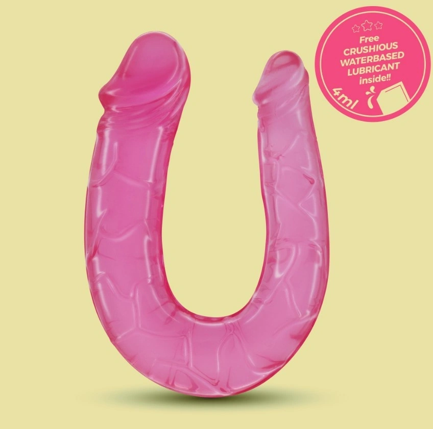 Dildo Dublu Double Trouble Roz 27 cm, #4, Erotic24.ro