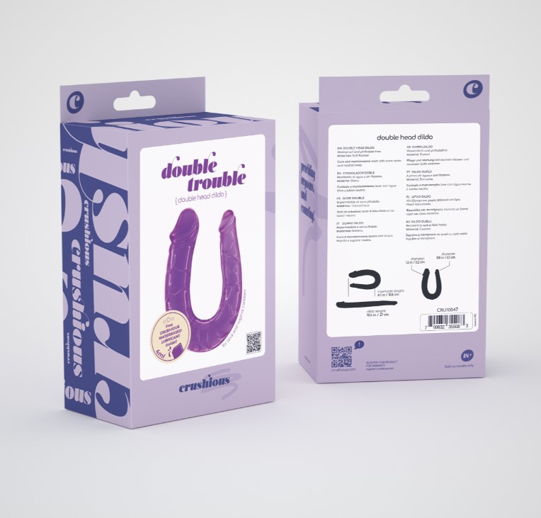 Dildo Dublu Double Trouble Mov 27 cm, Nr. 3, Erotic24.ro