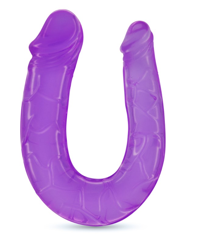 Dildo Dublu Double Trouble Mov 27 cm, Nr. 1, Erotic24.ro