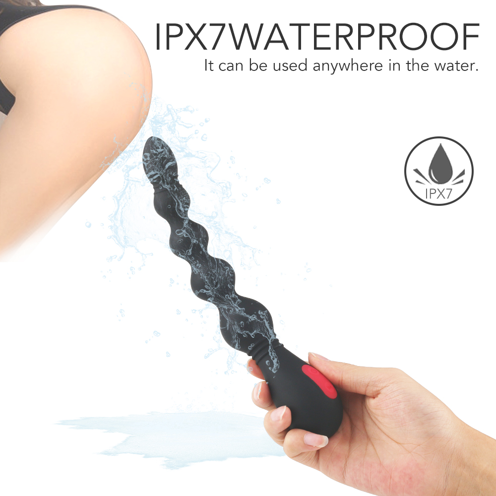 Bile Anale Nighty, 9 Moduri Vibratii, Silicon, USB, Negru, 21 cm, Guilty Toys, #8, Erotic24.ro