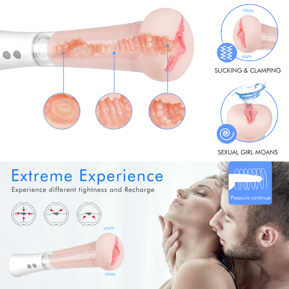 Masturbator Master Vibrating&Suction Vagina, TPE, Natural, 31.4 cm, Guilty Toys, #12, Erotic24.ro