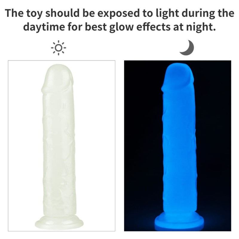 Dildo Realist Lumino Play Glow in the Dark 22 cm, Nr. 7, Erotic24.ro