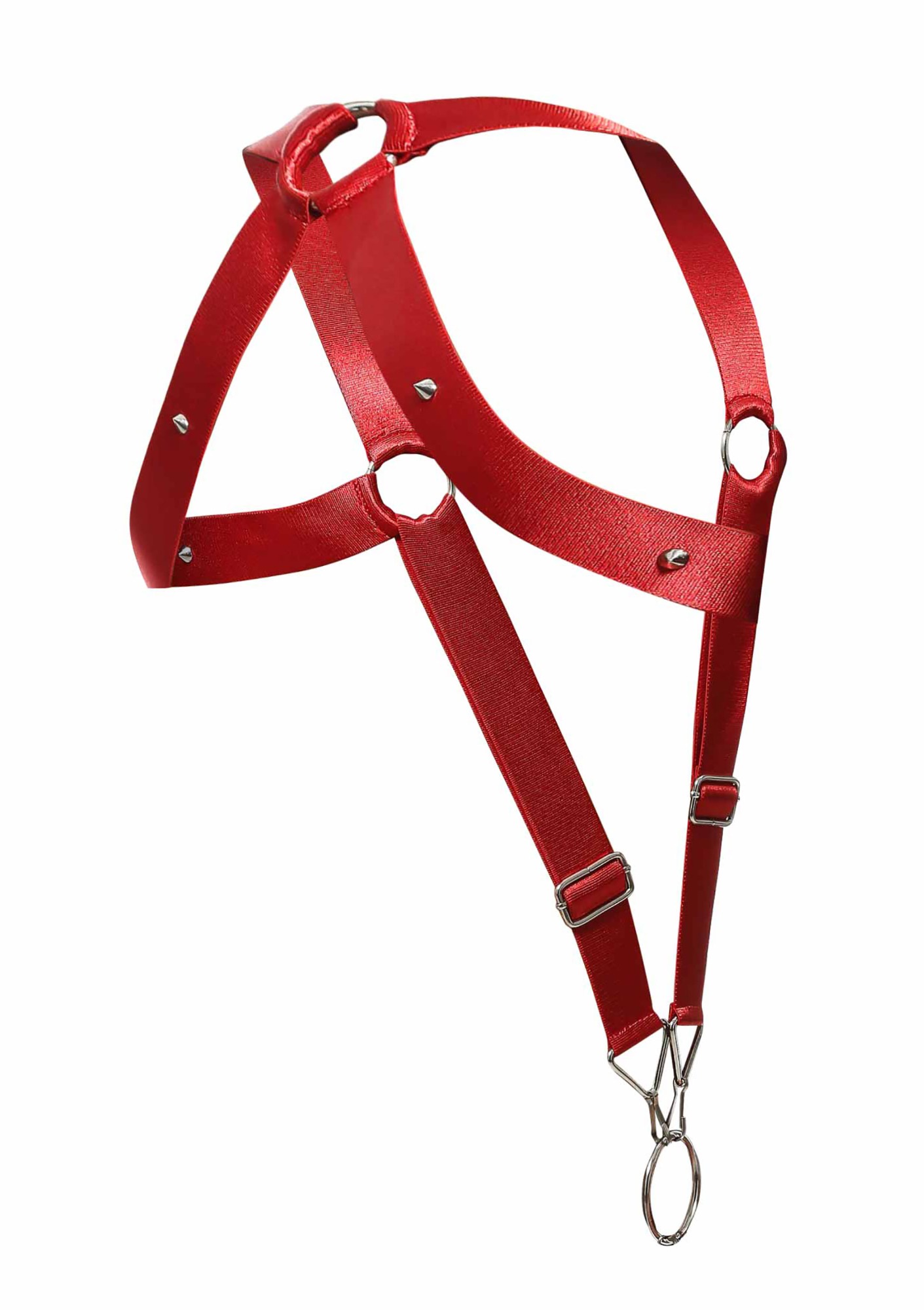 Sistem Harness Rosu cu Inel Crossback OS, Nr. 7, Erotic24.ro