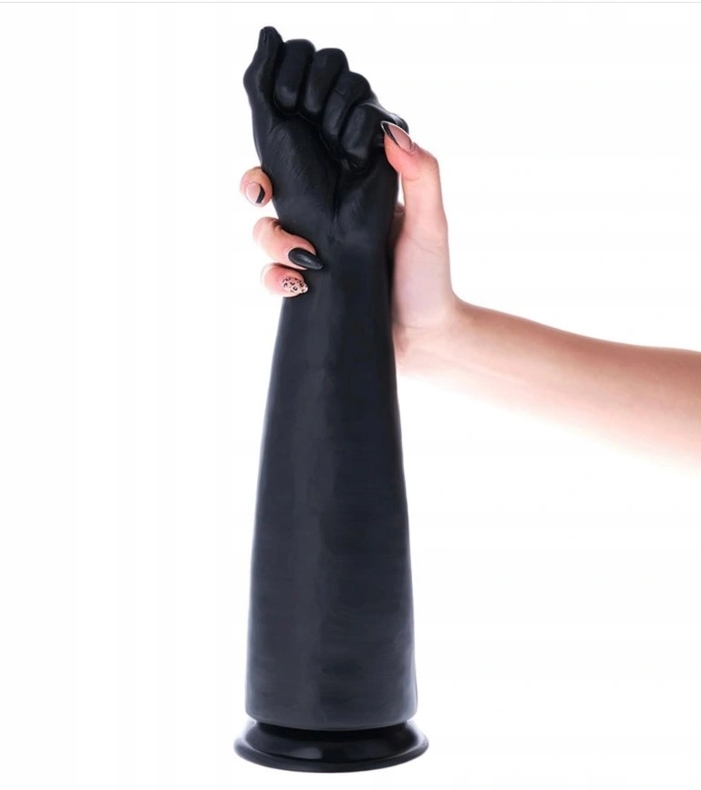 Dildo Anal Fisting Sugarloaf cu Ventuza, PVC, Negru, 38 cm, #4, Erotic24.ro