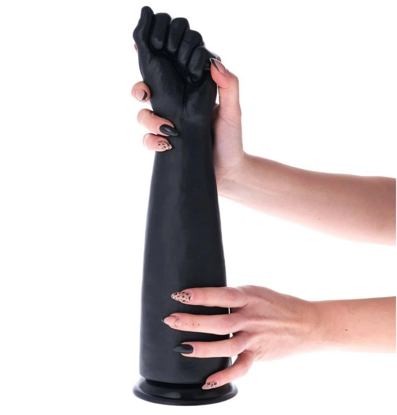 Dildo Anal Fisting Sugarloaf cu Ventuza, PVC, Negru, 38 cm, #6, Erotic24.ro